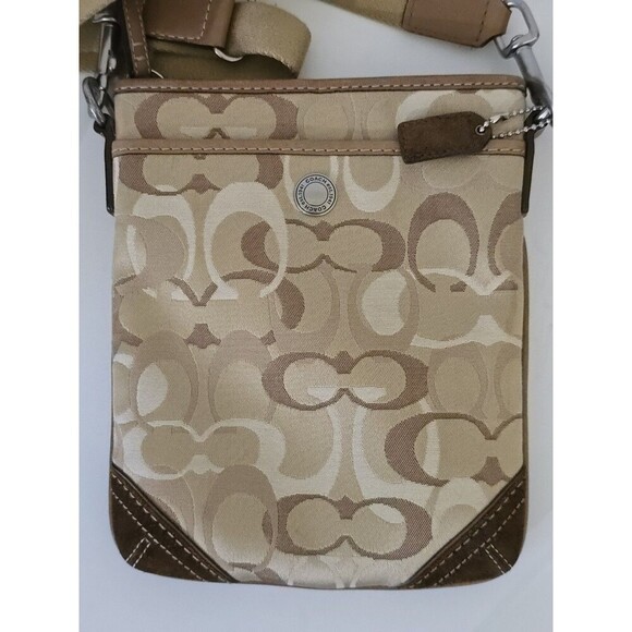 Coach Brown Optic Signature Shoulder Swing Bag Crossbody DO6Q 10148 Suade - Picture 11 of 11